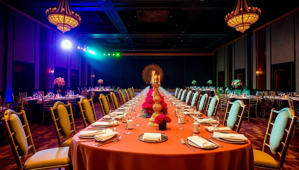Las Vegas Chair Rentals showcasing elegant chairs in a vibrant event setup.