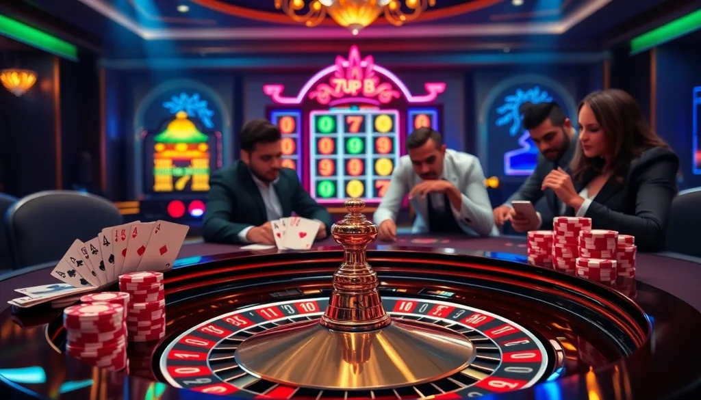 Experience the thrill of 7upbet with vibrant casino tables and engaging players.