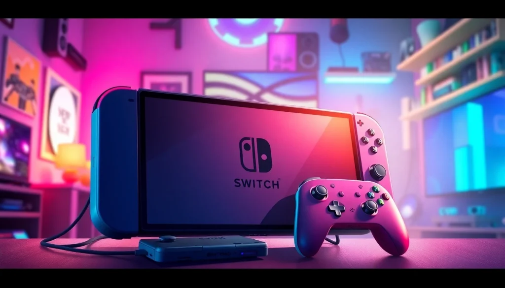 Showcase of the Nintendo Switch 2 with a sleek design, highlighting the Switch 2 release date update in an engaging gaming setup