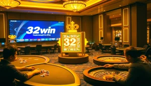 Experience the thrill at 32win trang chủ with vibrant gaming tables and slot machines.