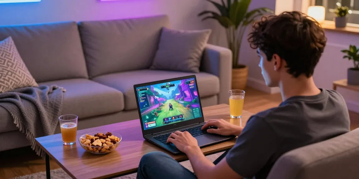 Platform cipung138 dengan pengguna bermain game interaktif di ruang tamu yang nyaman.